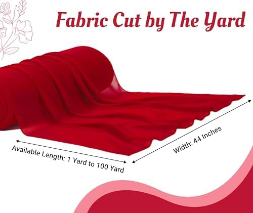 85 Yard Chiffon Fabrics, 44" Wide, Lightweight, Sheer – Red - Image 4