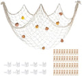 80x40'' Decorative Fishing Net w/Shells, Clips, Hanging Photo Display Net by iHansee