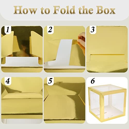 Voircoloria Baby Boxes with Letters, Gold, 4 Transparent Balloon Boxes - Image 7