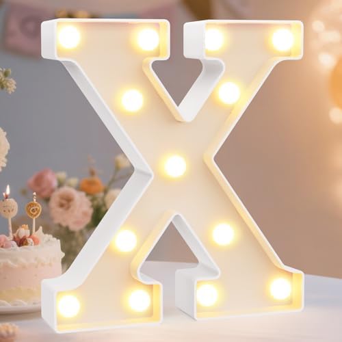 Pooqla LED Marquee Letter Lights Sign, Light Up Alphabet Letter for Home Party Wedding Decoration X by Pooqla