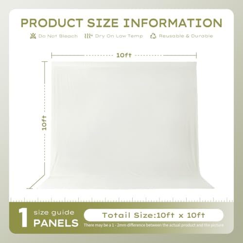 10×10ft Ivory Backdrop Curtain for Weeding Parties, Wrinkle-Free Fabric Drape for Baby Shower, Birthday Party Decorations, Photography Photo Booth Background, Single Panel No Sewing, with Rod Pocket - Image 6