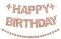 BEISHIDA Pre-Strung Glitter Rose Gold Happy Birthday Banner Party Decor by Beishida