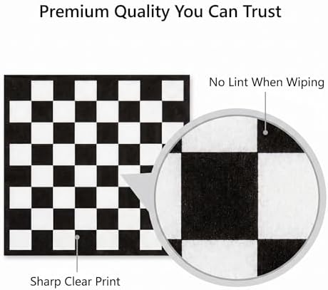 50PCS Black and White Checkered Flag Napkins 13 x 13 Inches, Race Car Paper Napkins Luncheon Dessert Cocktail Napkins Disposable for Racing Car Theme Baby Shower Birthday Party Decorations (Race Car) - Image 3