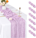 6 Pack Lavender Cheesecloth Table Runner, 17 x 108 inch, Semi Sheer Boho Cheese Cloth Fabric Table Runner Bulk for Wedding , Birthday, Party, Holiday, Home Decor (Lavender) by ACSUIT