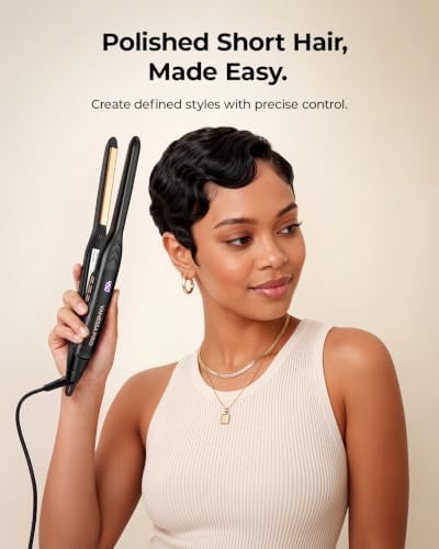VANESSA PRO Pencil Flat Iron Mini Straightener for Short Hair & Pixie Cut - Image 2