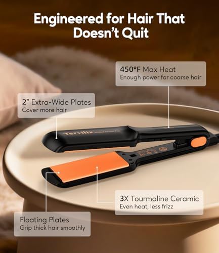 Terviiix Flat Iron Hair Straightener, 2 Inch, Faster Styling - Image 5