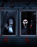 2pcs Halloween Window Cover Decor, Scary Ghost Curtain Outdoor by YUSPENYE