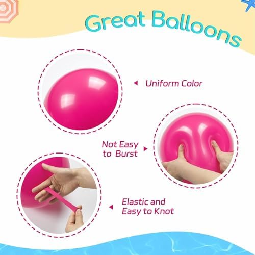 60pcs 12inch Tropical Balloons with Pink Green Teal Yellow Gold Balloons - Image 3