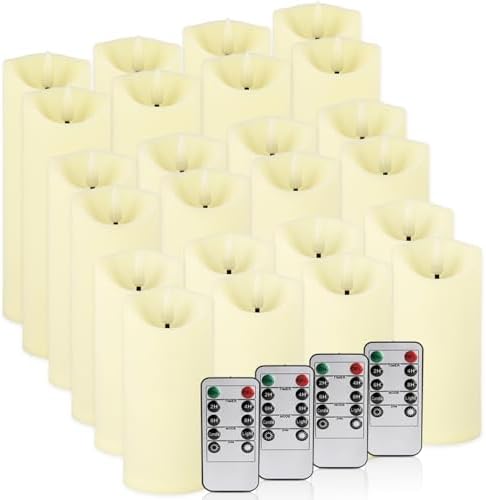24-Pack Ivory-Colored Flame-Free Candles with 4 Remote Controls - Image 2