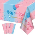 3 Pack Gender Reveal Plastic Tablecloth, Boy or Girl Disposable Table Cloth by NatNarr