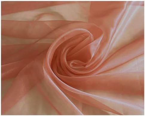 85 Yard Organza Fabric 44" Wide for Wedding Event Décor - Coral Peach - Image 3
