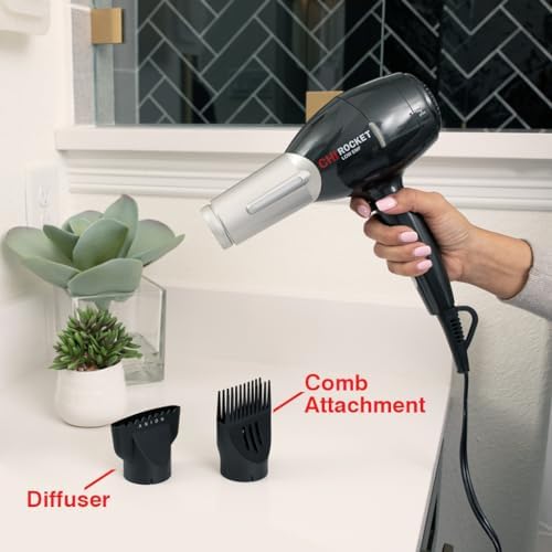 CHI Rocket Hair Dryer with Comb & Drying Nozzle Attachment - Image 2