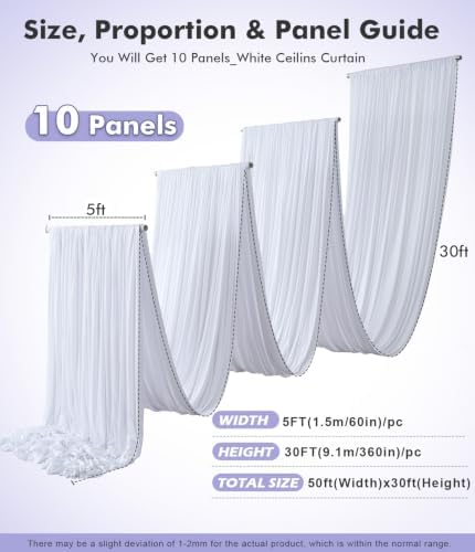 50ftx30ft White Ceiling Drapes for Wedding Parties - Image 6