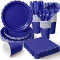 Vyntra 175 Pcs Navy Blue Paper Plates and Napkins Party Supplies by PartyTablewareSupplies