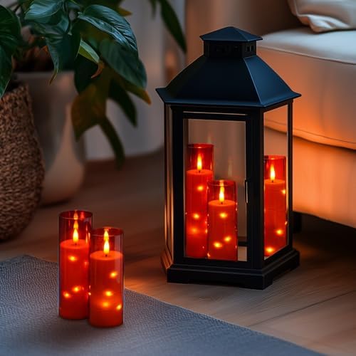 Homemory Flickering Flameless Candles with Remote, Red LED Pillar Candles - Image 5