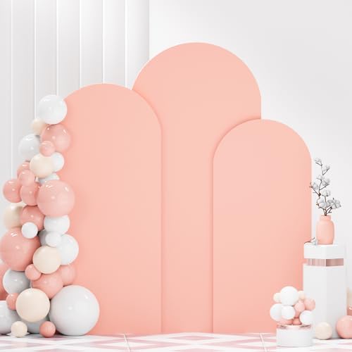 FANPROMS Wedding Arch Covers Set of 3 Dusty Rose Arch Covers Stretchy Fabric 6FT 6.6FT 7.2FT Spandex Arch Stand Cover for Arch Stand Chiara Arch Cover 2-Sided Arched Cover for Party Wedding - Image 4