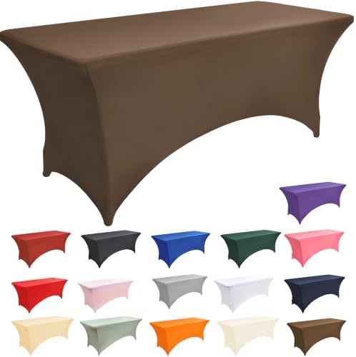 10-Pack 6ft Spandex Table Covers for Rectangle Standard Folding Tables - Wrinkle Resistant Stretch Tablecloths - Ultimate Fitted Table Protector for Parties, Banquet, Wedding - Image 3
