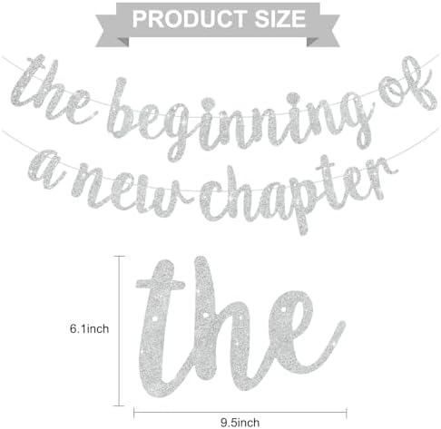 BEISHIDA Silver Pre-Strung Glitter The Beginning of A New Chapter Banner - Image 3
