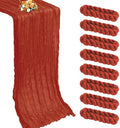 8 Pack Terracotta Cheesecloth Table Runner 21x120 Inch Boho Gauze 10FT Long by XUEHUA