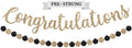 Pre-strung Congratulations Banner - Gold Glitter Congratulations Banner by PerfectOccasion