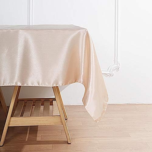 Balsa Circle 10 pcs 72x72 inch Beige Square Tablecloth Satin Fabric Overlays Linens | Table Cloths Cover for Wedding Party Banquet Reception Events Decoration Kitchen Dining Events Kitchen Dining - Image 4
