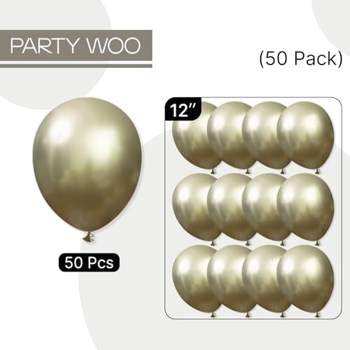PartyWoo Metallic Green Balloons 50pcs Metallic Sage Olive Green Boho Color - Image 6