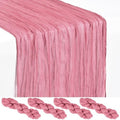 4 Pack Dusty Rose Cheesecloth Table Runner 17x108 Inches Boho Home Decor by Showgeous