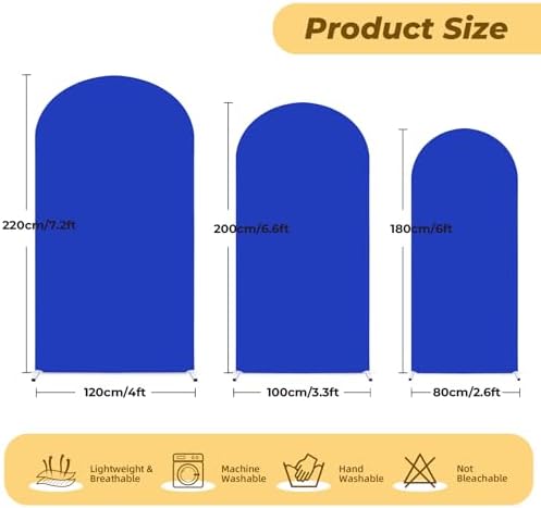 7.2 ft Arch Backdrop Cover Royal Blue - Double-Sided Spandex Arch Covers Stretchy Backdrop for Balloon Arches Birthday Party Baby Shower Banquet Wedding Photo Background - Image 4
