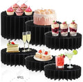 6Pcs Buffet Risers, Food Risers for Table, Foldable Cake Display Stands, Tall Cardboard Cupcakes Stand for Show Catering Desserts Jewelry Wedding Birthday Party Decoration (Black) by Unknown