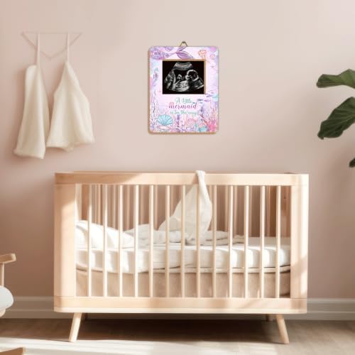 Mermaid Baby Shower Decor Frame, A Little mermaid is on the way Baby Shower Party Supplies, for Expecting Parents-to-Be Keepsake Gifts, Pregnancy Milestone Keepsake, Gender Reveal Gifts - Image 4