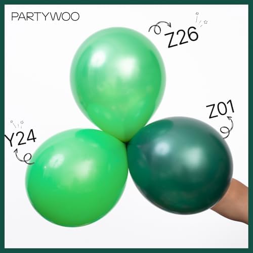 PartyWoo Pearl Dark Green Balloons 50pcs Pearl Emerald Hunter Forest Green - Image 4