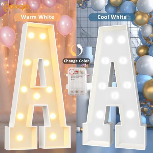 Pooqla 4 FT Marquee Letters, Light Up Letter F, Cool White and Warm White - Image 2