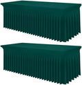 Smiry 2 Pack Spandex Elastic Fitted Table Cloth Skirt for 8FT Table by Smiry
