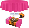 Grandipity Plastic Table Cloth Disposable 12 Pack 84" Round Hot Pink by Grandipity