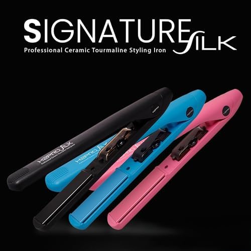 H2PRO Signature Silk Series 1 Inch Diamond Nano Hi-Tech Tourmaline Ceramic Straightening Flat Iron - Cutting Edge Professional Flat Iron for All Hair Types (Blue) - Image 2