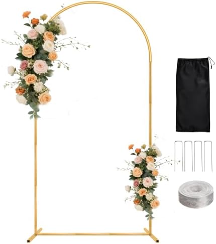 WellSign 7.2FT Metal Balloon Arch Backdrop Stand for Parties by WellSign