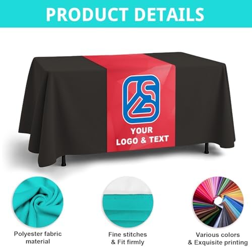 Custom Table Runner with Business Logo, Tradeshow Events, Parties, Promotions, Exhibitions, Proudly Made in USA, Personalized Table Decor and Small Business Essentials (36"x72") - Image 4