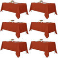 Fitable 6 Pack Rust Tablecloths 70x108 Inch for 6 Foot Rectangle Tables by Fitable