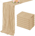 Sand 6 Pack 10FT Cheesecloth Table Runner 20 x 120 Inch Long Rustic Gauze Cheese Cloth Table Runner for Wedding Bridal Baby Shower Table Decorations Boho Fabric Sheer Birthday Party Table Decor by FoliafeelHome