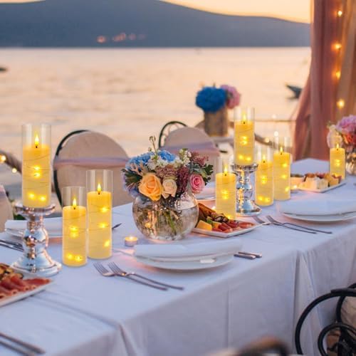 24 Pack Acrylic Flameless Candles,with Embedded Star String, Battery Operated Candles Flickering LED Pillar Candles with Remote Control and Timer, Ideal for Indoor/Outdoor Decor,Wedding,BBQ and Gift. - Image 6