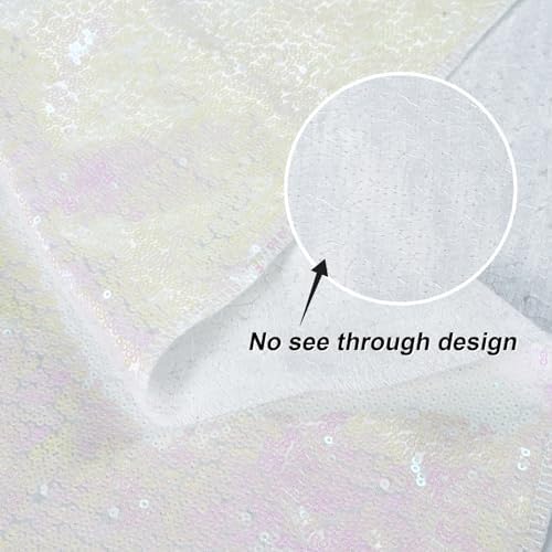 Juya Delight 6FT X 8FT Non-Transparent Sequin Photography Backdrop for Birthday Party Wedding Decoration (Iridescent) - Image 4