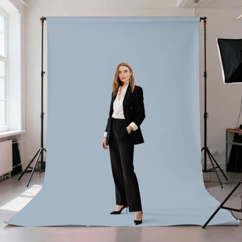 Dusty Blue Photography Backdrop for Photoshoot, Fabric 10x20ft - Image 2