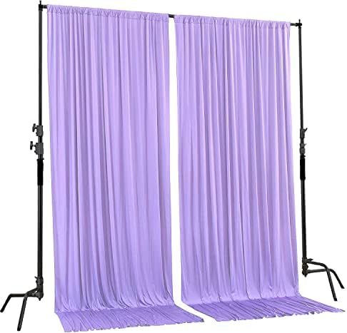 AK TRADING CO. 10 feet x 10 feet Polyester Backdrop Drapes Curtains Panels with Rod Pockets - Wedding Ceremony Party Home Window Decorations - Lavender - Image 3