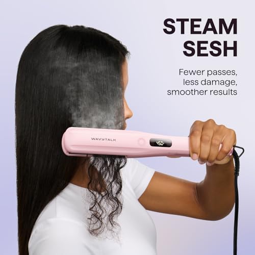 Wavytalk Steam Hair Straightener Steam Sesh for Less Heat Damage, Flat Iron - Image 2
