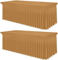 Smiry 2 Pack Spandex Elastic Fitted Table Cloth Skirt for 8FT Table by Smiry