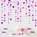 Pink and Purple Party Decorations Circle Dots Garland Hot Pink Lavender Hanging Polka Dot Streamer for Birthday Bridal Shower Wedding Bachelorette Anniversary Party Supplies by pinkblume