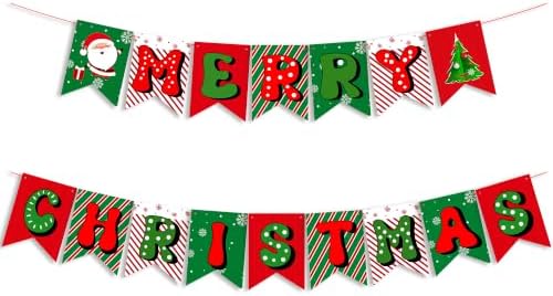 Christmas Decorations,Merry Christmas Banner,Xmas Decor for Home Fireplace by HSHFAMIIY