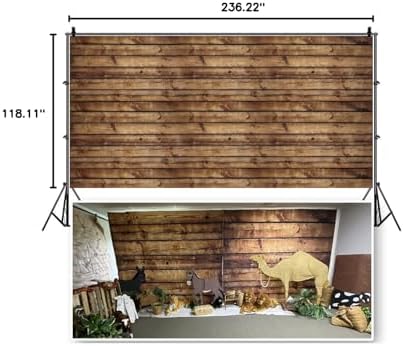20x10ft Seamless Wood Backdrops for Photography Rustic Grunge Worn Brown Wooden Backdrop Banner Decorations Vintage Wood Board Photography Background Photo Studio Props - Image 7