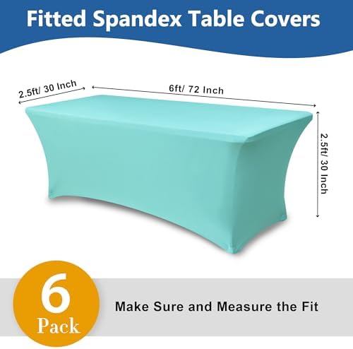 Spandex Table Cloths for 6 foot Rectangle Tables-Fitted Stretch Table Cover - Image 4