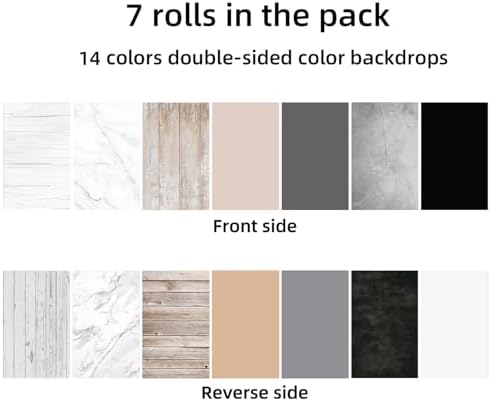 Yoocheese Photo Backdrop Kit, Double-Sided Paper Background with Stand, 22x34 Inch, 14 Colors, for Product Food Photography, Studio Tabletop Props - Image 4